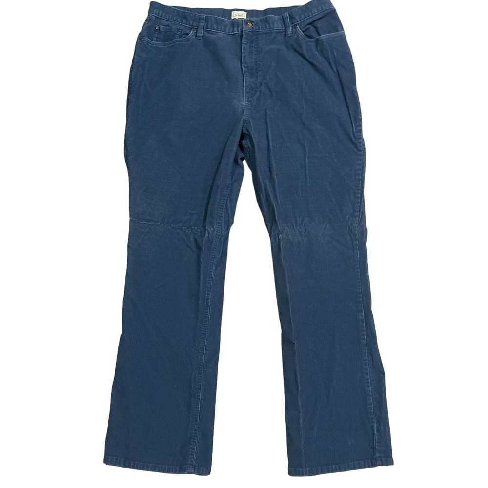 LL Bean Pants Womens Blue Corduroy Favorite Fit Straight Leg Sz 20‎ M/Tall